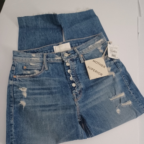 NEW Mother Superior Mid Rise Fly Cut Cropped Ankle Jeans Sz 28 - Picture 9 of 10